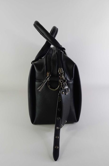 Сумка жіноча саквояж на два відділення мала чорна Karlos Marconi