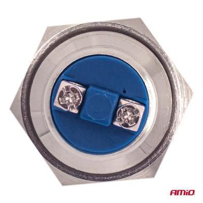 Przełącznik chwilowy płaski 12 230V 19mm 5A stal