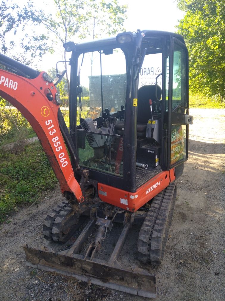 Wynajem minikoarki Kubota kx18-4 . 3 łyżki w zestawie , transport ,