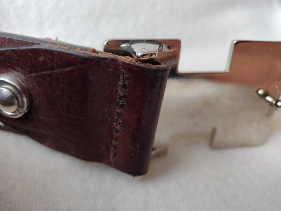 Pasek do spodni Alberto skóra naturalna męski brązowy skórzany