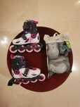Patins da marca Oxelo Play5 + proteções patins/Skate/Trotinete