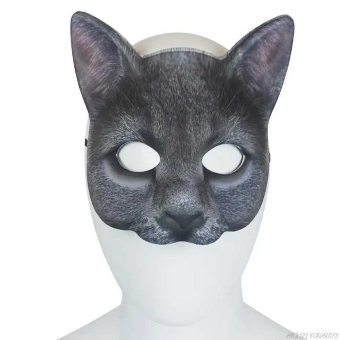 Маска для квадробики Кошка 3D для квд фурри фурсьют кот белый белая