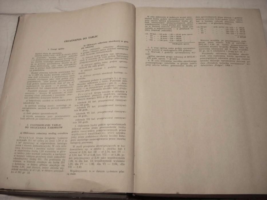 Polecki Tablice do obliczania zarobków akordowych 1955