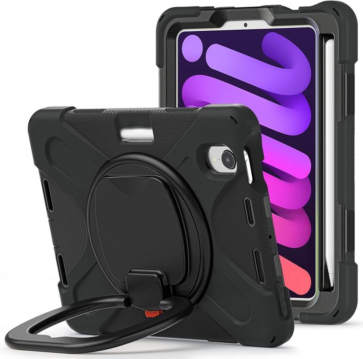 Etui do iPad Mini 6 8.3" Obrotowa Podstawka i Miejsce na Rysik Czarne