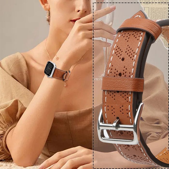 Strap Leather skórzany pasek Apple Watch (41, 40, 38 mm) brązowy
