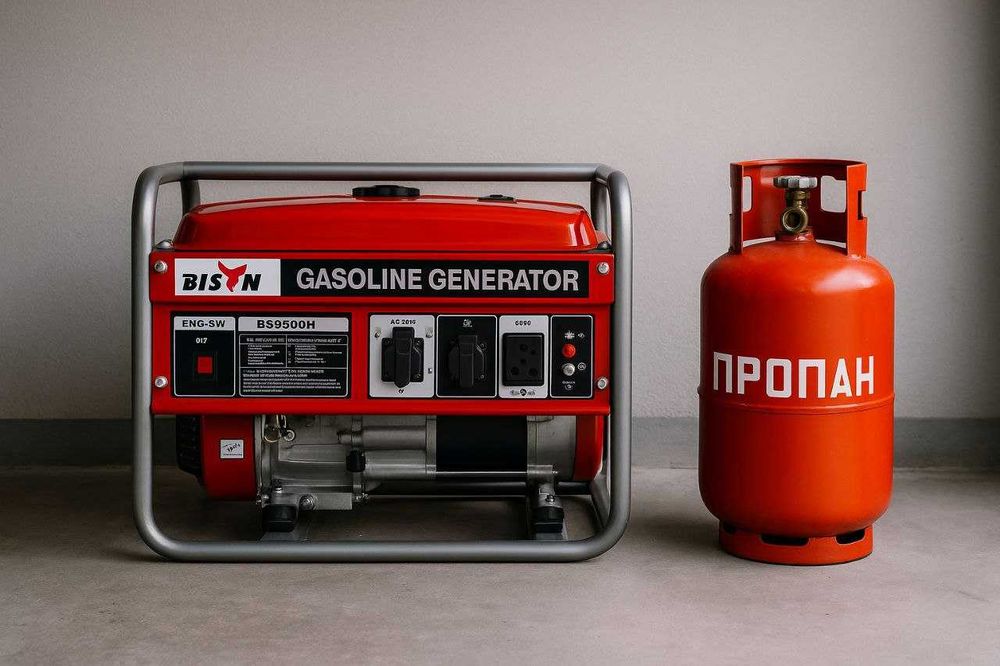 Генератор Bison 3 кВт газ / бензин Оригінал мідна обмотка 1 -фазний