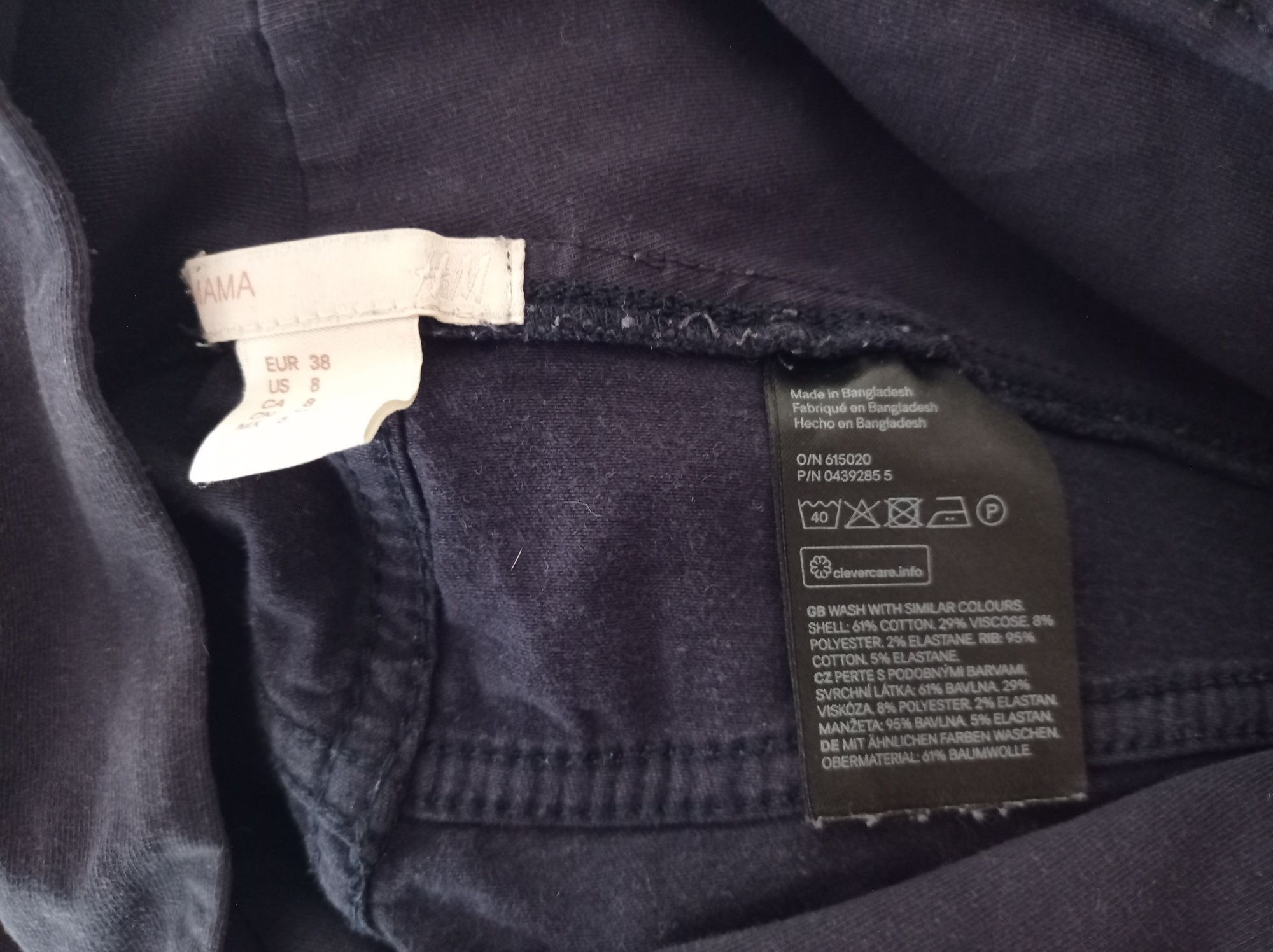 Spodnie jeansy rurki tregginsy ciążowe H&M 38 M