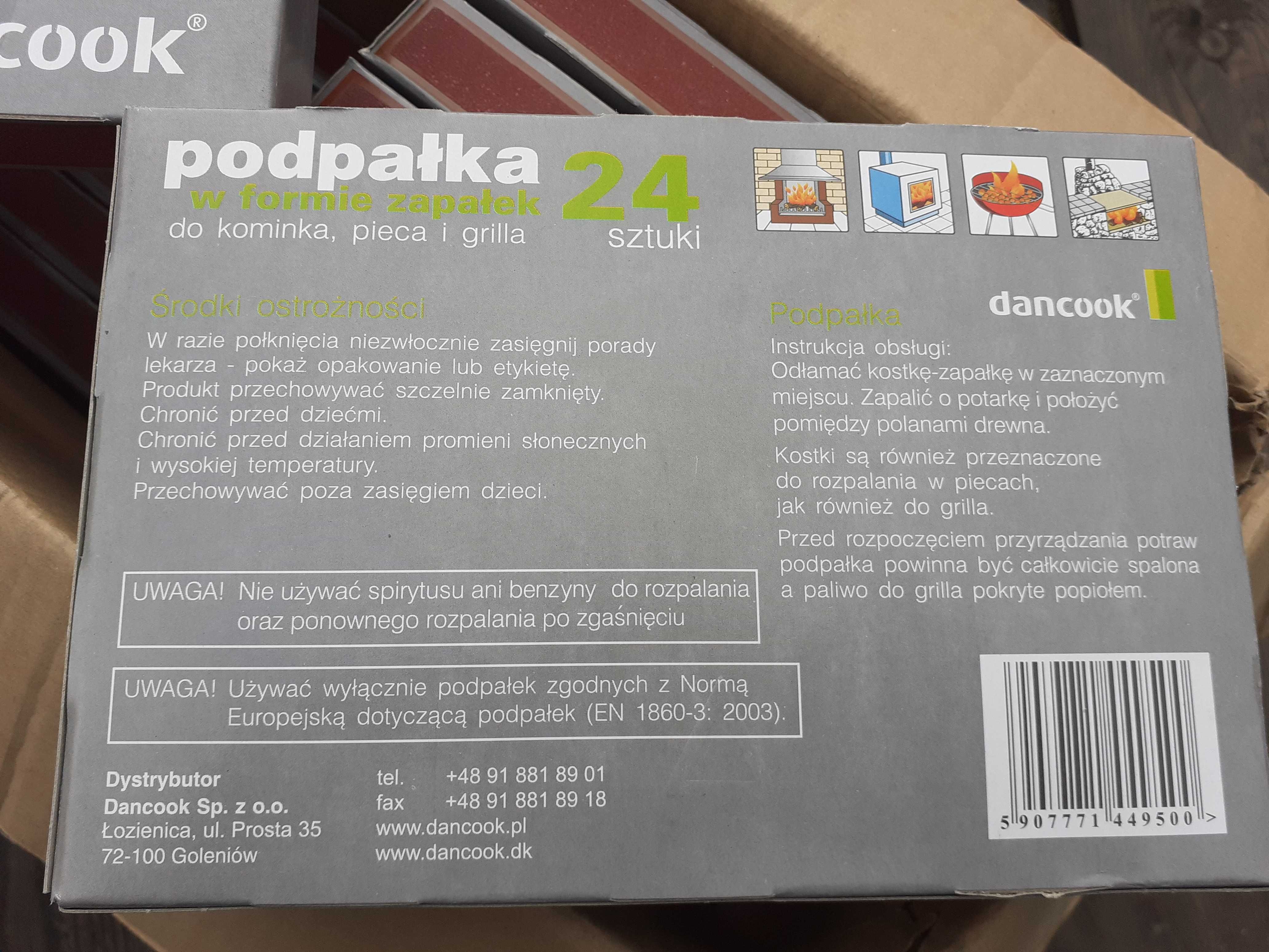 Podpałka w formie zapałek do kominka, pieca i grilla