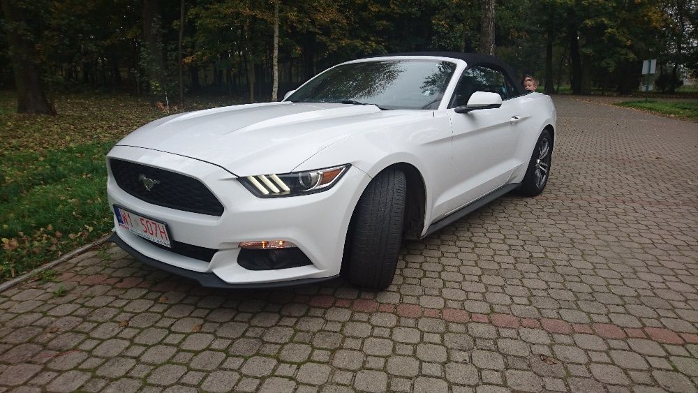 Wynajem Biały Ford Mustang Cabrio 2016 Do ślubu