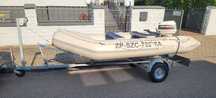Ponton Quicksilver silnik dwusuw Johnson 8 KM serwisowany przyczepka