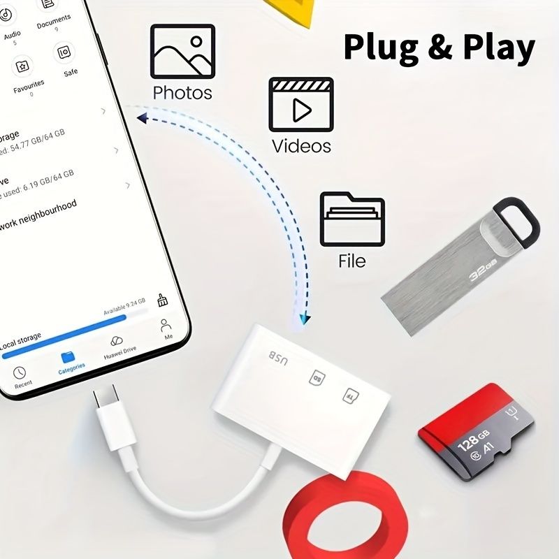 OTG TUPE-C картридер карта TF micro SD USB