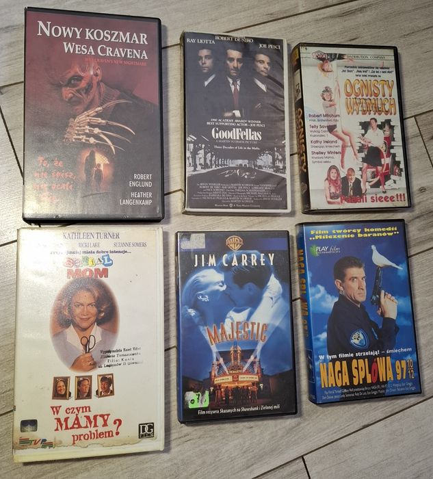 Zestaw 6 kaset VHS. Nowy koszmar Wesa Cravena i inne