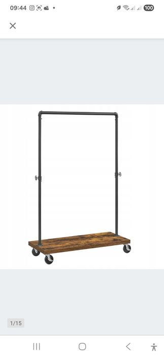 Wieszak , drążek, na ubrania industrialny na kółkach 162 cm