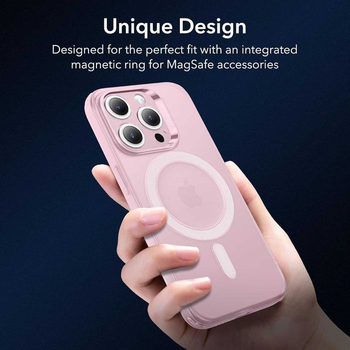 ESR Halolock etui magsafe do iPhone 13 Pro MAX pancerne pół mat różowe