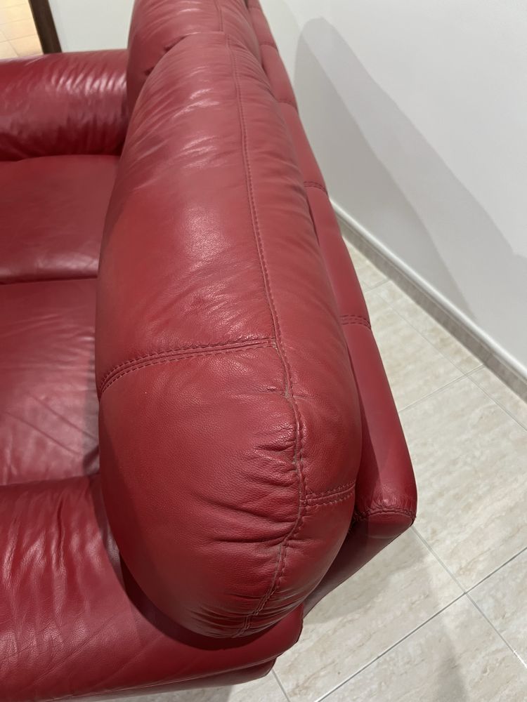 Sofa Pele Vermelho
