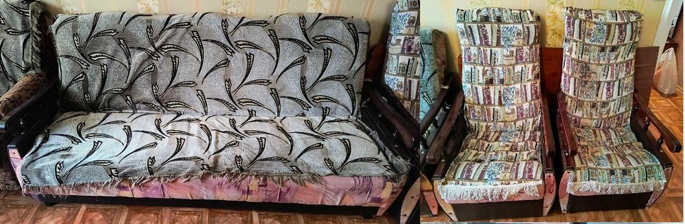 Кресла, диван, шкаф, стол, ТВ тумбочка, микроволновка, пылесос