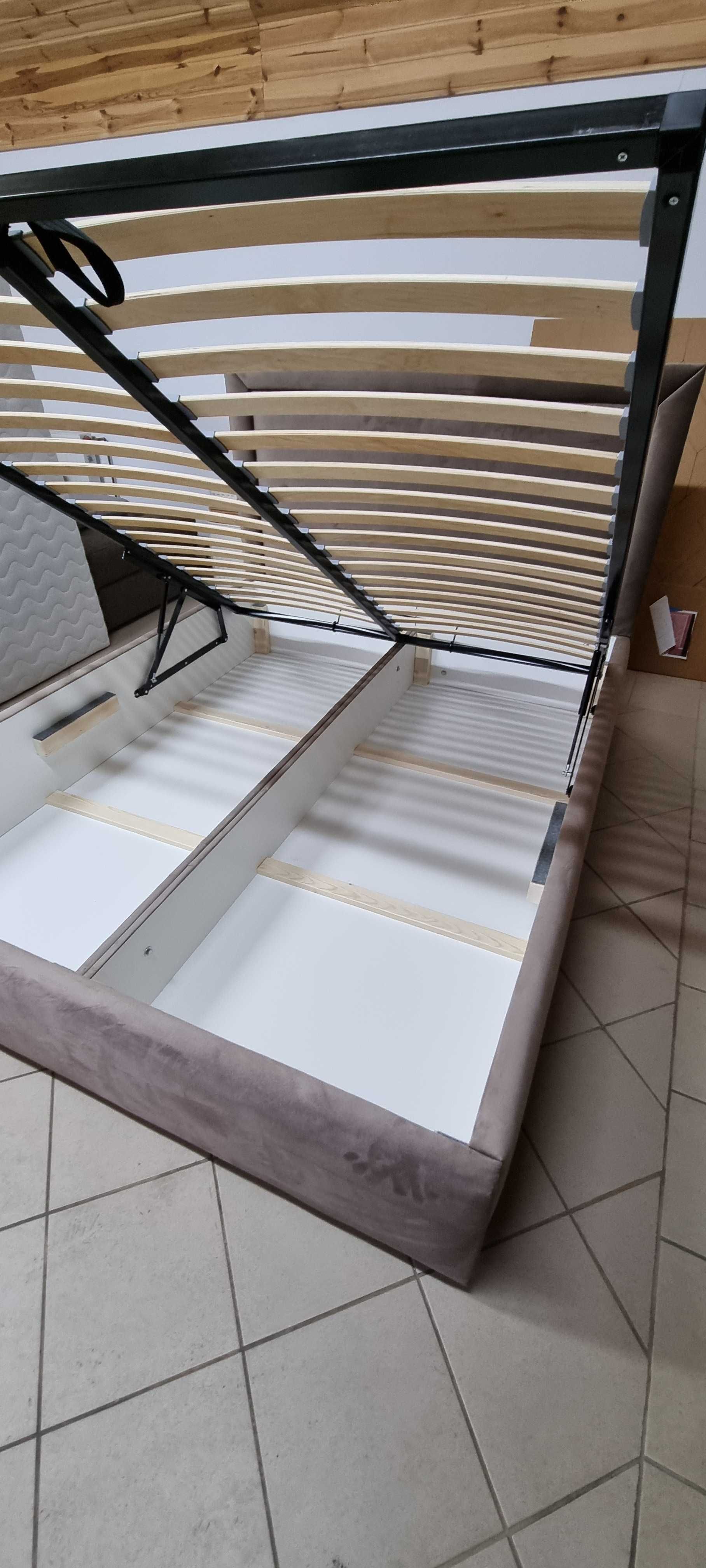 Łóżko sypialniane tapicerowane materac 160 sypialnia łoże