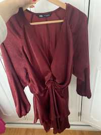 Vestido bordeaux Zara