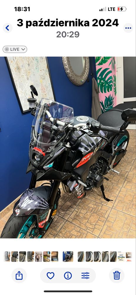Yamaha MT9 cyklop na A2 Dark Side projekt wydech SC