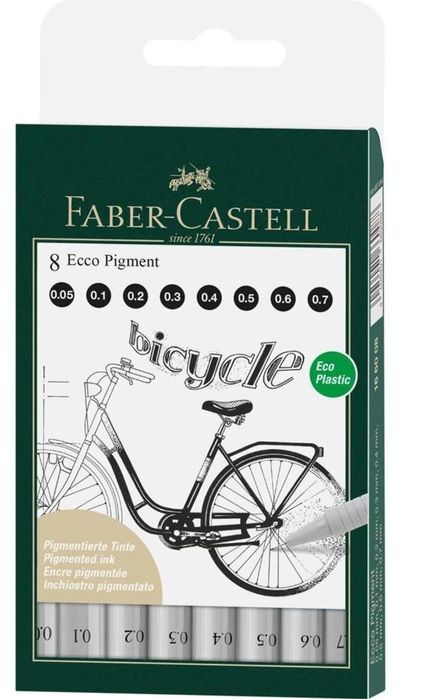 Cienkopis Ecco Pigment 8szt w etui FABER CASTELL Faber Castell blister