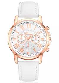 Piękny biały damski zegarek Geneva Exlusive