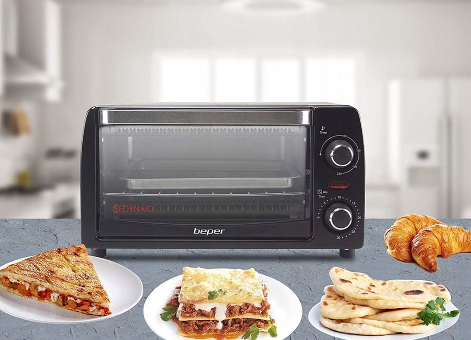 Mini piekarnik kuchenka Beper  12 l czarny 1050w kratka grillowa
