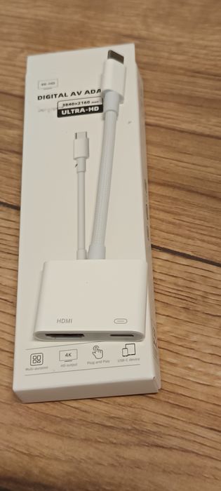 Adapter 4K USB C na HDMI kabel i ładowanie, ekran synchronizacji