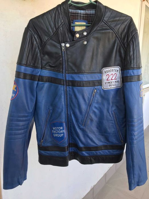 Мужская кожаная куртка Aviatrix Racing Biker Jacket .