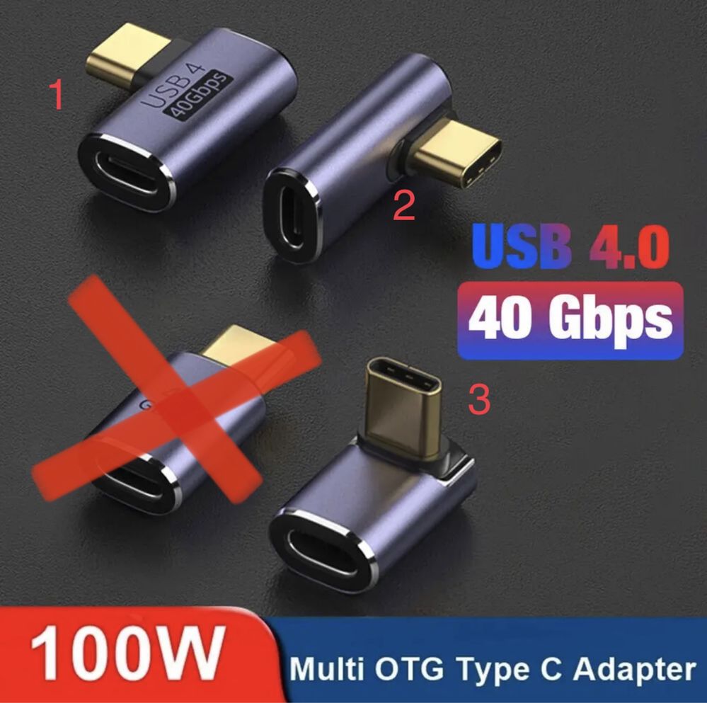 Adapter kątowy USB C