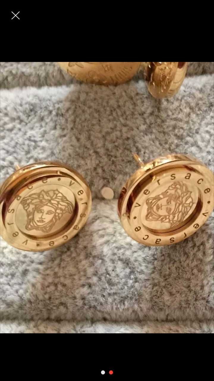 kolczyki styl Versace pozłacane 18k