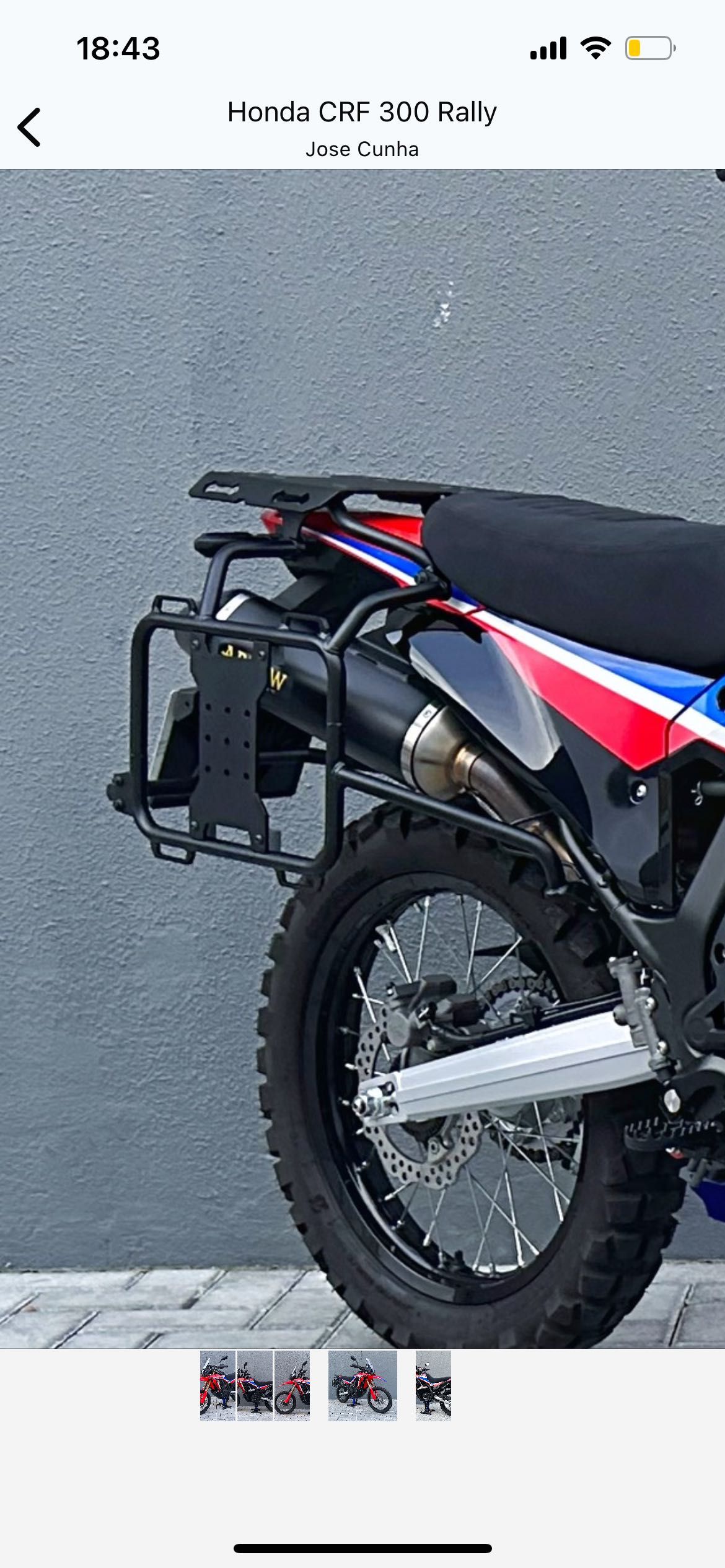 Honda CRF 300 suporte de malas e de top case Outeback Motorteck