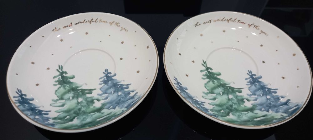 home&you piękna filiżanka ze spodkiem ozdobna świąteczna choinki