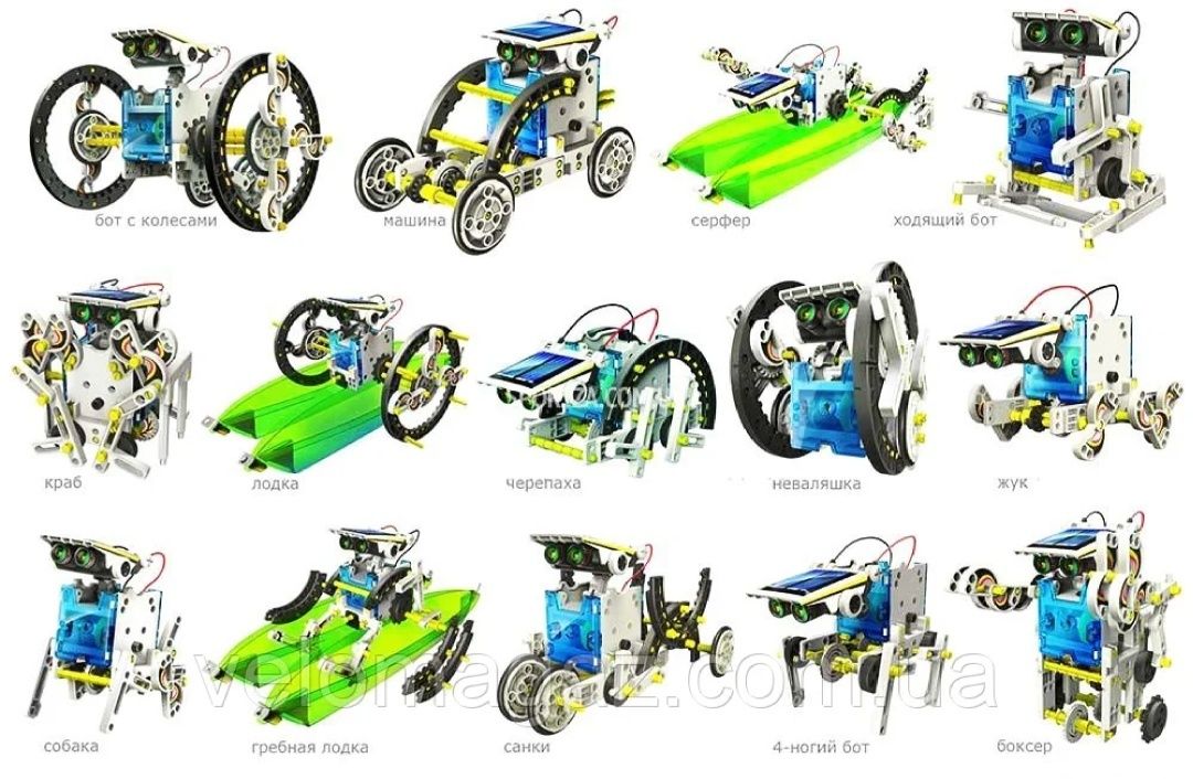 Конструктор на солнечных батареях Solar Robot робот 14 в 1