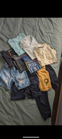 Conjunto 3 calções, 1 calças, 2 pólos e 4 t-shirts, várias marcas,