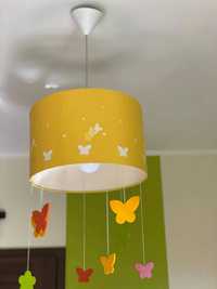Lampa z kloszem motylki Żółta massive
