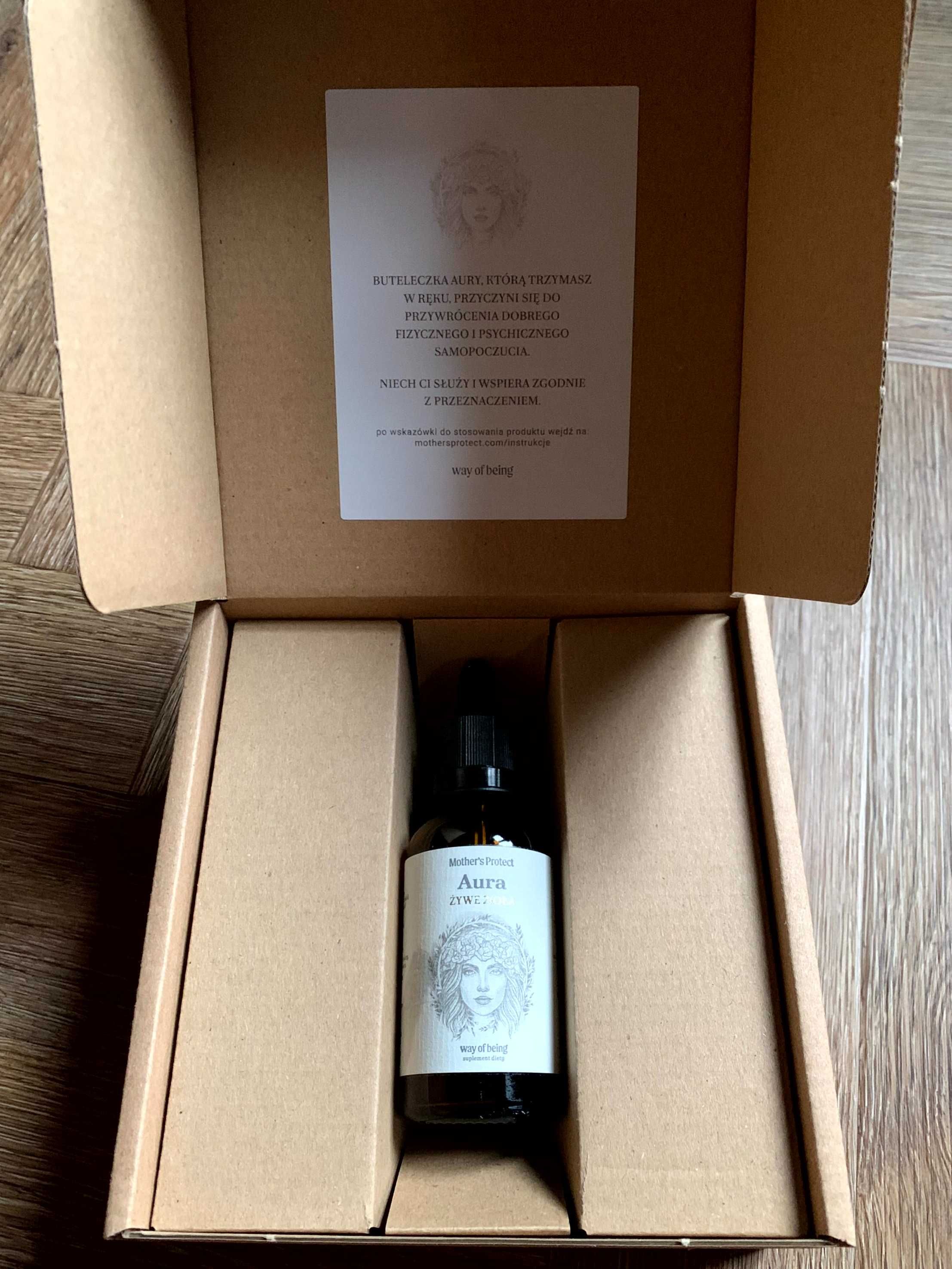Mother's Protect Aura kartonowe pudełko + butelka 50 ml po produkcie