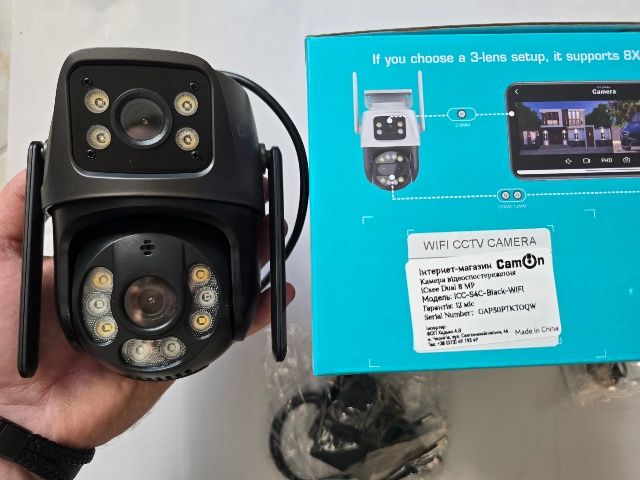 ОФІЦІЙНО+ГАРАНТІЯ. Камера відеоспостереження iCSee WiFi 8 MP вайфай