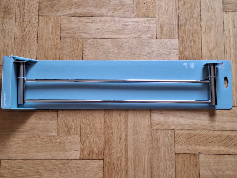 Wieszak podwójny na ręcznik GoodHome Koros 60 cm chrom