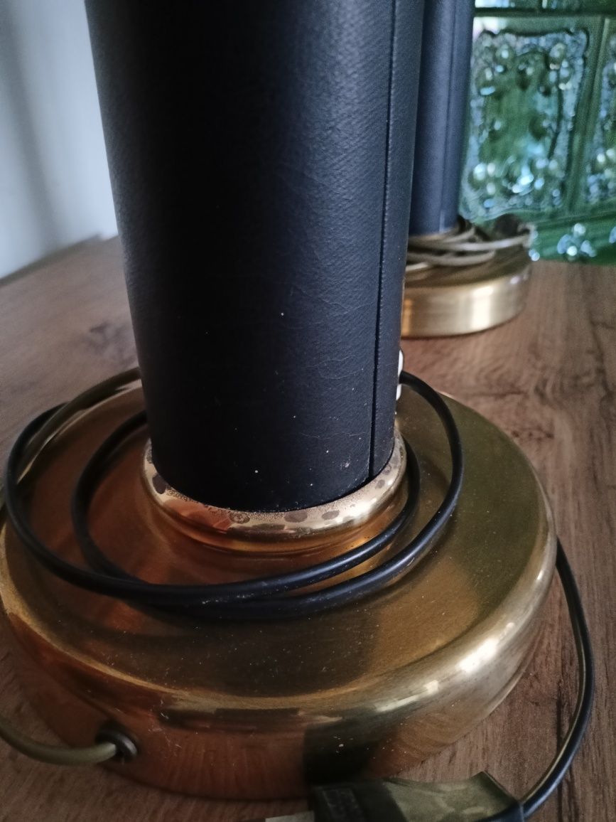 Lampy stołowe mid century modern art deco kule mosiądz vintage