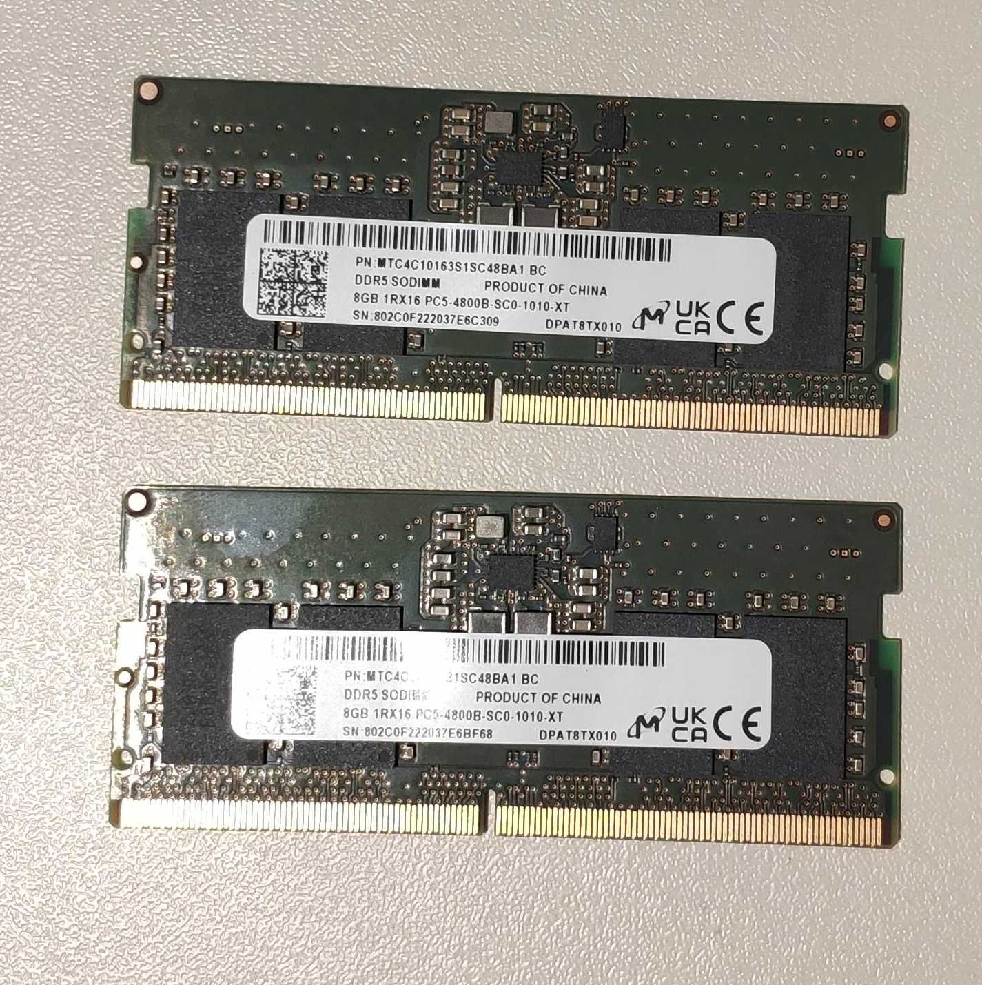 DDR5-4800 (2400 MHz) 2x8GB Micron