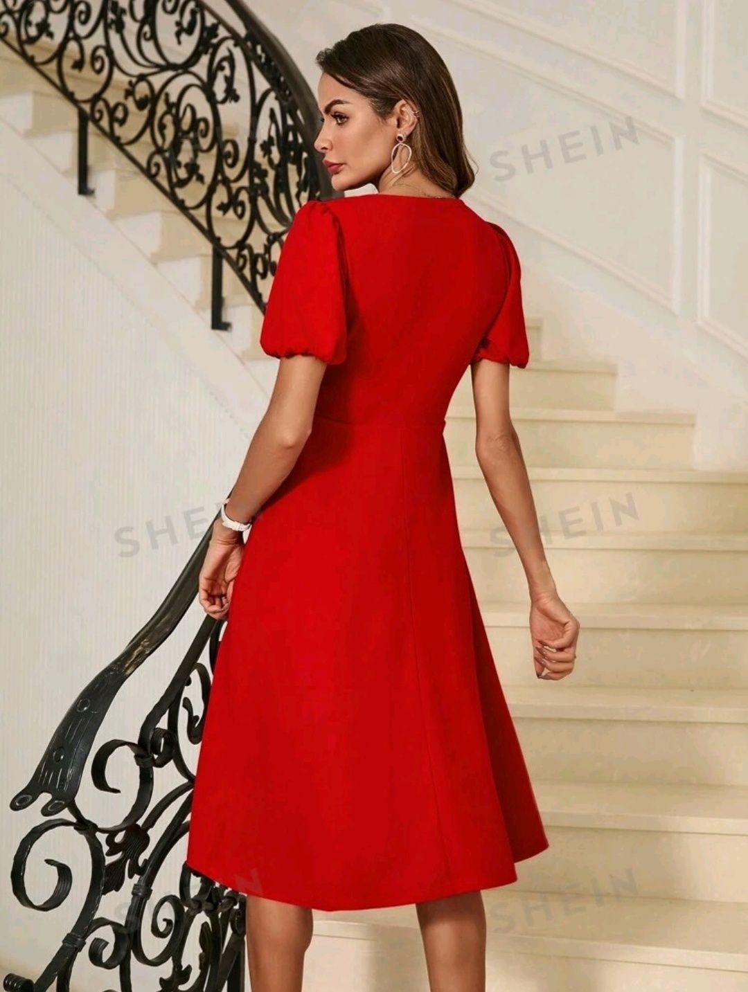 Czerwona sukienka MIDI SHEIN r.44