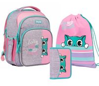 Рюкзак шкільний "1В"S-106 "Best Friend", рожевий/сірий пена і сумка