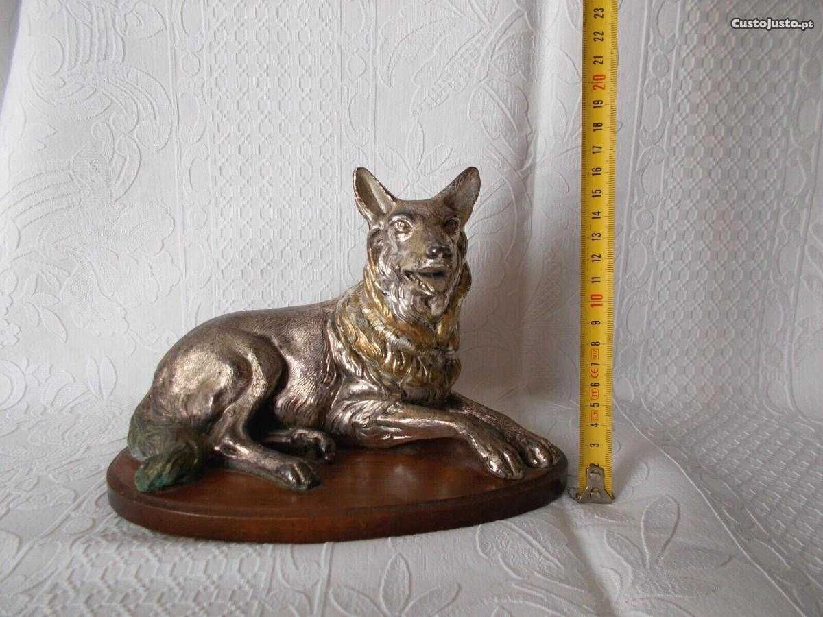 Cão Pastor Alemão. Escultura Figura Metal . Itália