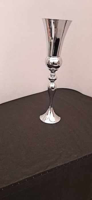 Wazon na kwiaty i nie tylko SREBRNY vintage  74 cm komplet 2 sztuki