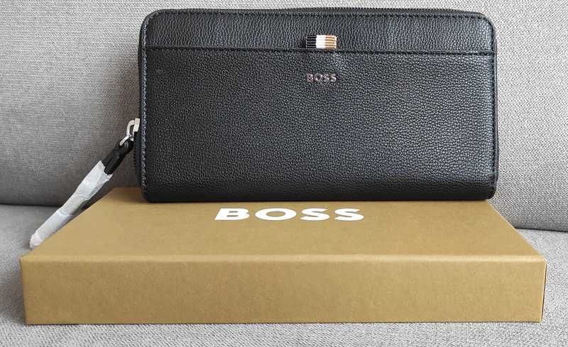 Nowy, elegancki portfel damski Hugo Boss,oryginalnie zapakowany,czarny