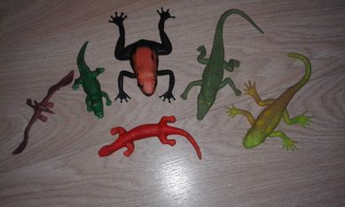 Gumowe zabawki zwierzęta figurki kameleon krokodyl ropucha