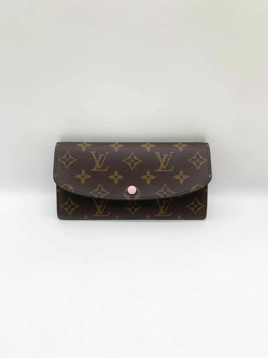 Portfel damski Louis Vuitton Emilie Monogram różowa klamra