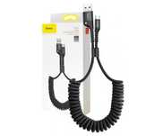 Kabel sprężynowy Baseus USB - USB typ C 1m Czarny