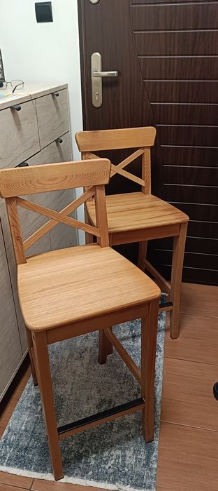 Hokery drewniane 2 szt