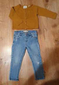 Zestaw Zara jeansy 92 i sweter 86